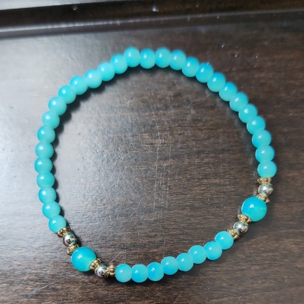 Bohemian Silver and Blue Charm Bracelet - Picture 4 of 5